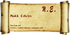 Makk Edvin névjegykártya